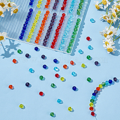 14 Strands 14 Style Imitate Austrian Crystal Bicone Glass Beads Strands&nbsp;GLAA-WR0001-01