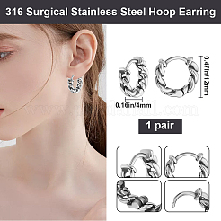 1 Pair 316 Surgical Stainless Steel Hoop Earrings&nbsp;EJEW-BBC0001-64A