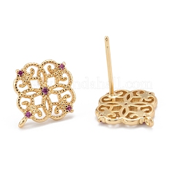 Brass Stud Earring Findings&nbsp;KK-K251-05G-01
