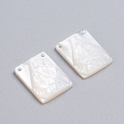Natural White Shell Mother of Pearl Shell Pendants&nbsp;SSHEL-I024-09
