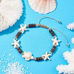 Coconut Braided Bead Bracelets&nbsp;BJEW-JB10078-01