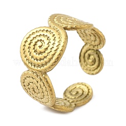 Round 304 Stainless Steel Open Cuff Rings for Women&nbsp;RJEW-M019-49G