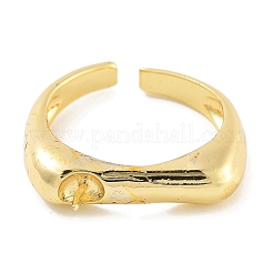 Rack Plating Brass Open Cuff Ring Settings&nbsp;KK-Z071-32G