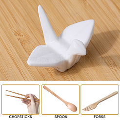 Paper Crane Ceramic Chopstick Stands&nbsp;DJEW-WH0058-12A