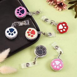 8Pcs 8 Colors PVC Paw Badge Reel&nbsp;AJEW-SZ0001-56