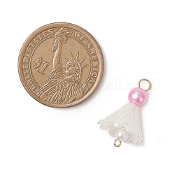 11Pcs 11 Colors ABS Plastic & Acrylic Imitation Pearl Flower Connector Charms&nbsp;PALLOY-JF04228