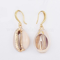 Electroplate Cowrie Shell Dangle Earrings&nbsp;X-EJEW-JE03114
