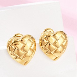 304 Stainless Steel Textured Stud Earrings&nbsp;EJEW-G423-28B-G