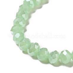 Electroplate Imitation Jade Glass Rondelle Beads Strands&nbsp;EGLA-F050B-02AB
