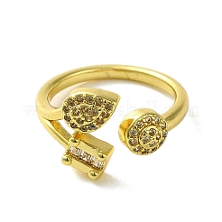 Brass with Cubic Zirconia Rings&nbsp;LS-RJEW-B057-03G-04