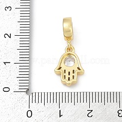 Brass Micro Pave Cubic Zirconia European Dangle Charm&nbsp;KK-U062-24G