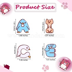 26Pcs 26 Style Cartoon Animal Alphabet Acrylic Lapel Pins&nbsp;JBR089A