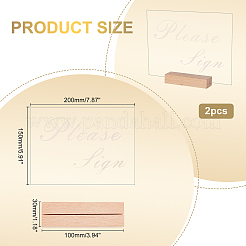 4Pcs 2 Styles Rectangle Beechwood Name Card Holder&nbsp;ODIS-OC0001-39
