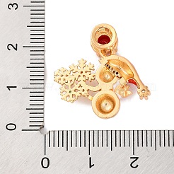 Christmas Theme Brass Micro Pave Cubic Zirconia Pendants&nbsp;KK-C076-27G-07