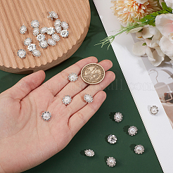 30Pcs 1-Hole Alloy Rhinestone Shank Buttons&nbsp;BUTT-MA0001-08B