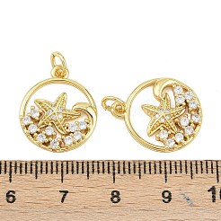 Brass Micro Pave Cubic Zirconia Pendants&nbsp;KK-D005-06D-G