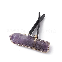 Wire Wrapped Bullet Natural Gemstone Car Air Vent Clips&nbsp;JEWB-BR00136