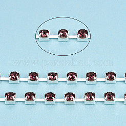 Silver Plated Brass Rhinestone Strass Chains&nbsp;CHC-N020-12B-04