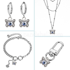 30Pcs Tibetan Style Alloy & Evil Eye Resin Pendants&nbsp;PALLOY-CJ0002-73