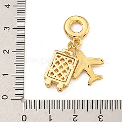 Rack Plating Brass Dark Cyan Enamel European Dangle Charms&nbsp;KK-U035-24G
