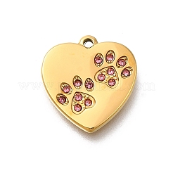 304 Stainless Steel Rhinestone Pendants&nbsp;STAS-R159-55G