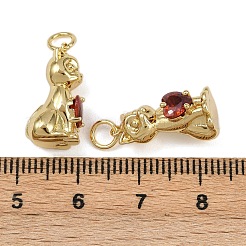 Brass Micro Pave Cubic Zirconia Pendants&nbsp;KK-B150-08G