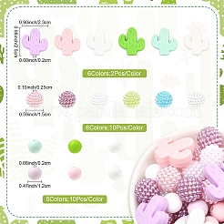 66Pcs 9 Colors Silicone and Resin Imitation Pearl Beads Set&nbsp;FIND-YW0011-43