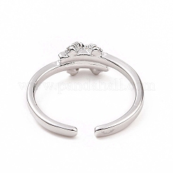 Clear Cubic Zirconia Bowknot Open Cuff Ring&nbsp;RJEW-B028-28P