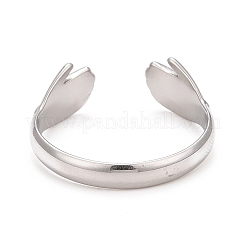 Non-Tarnish 304 Stainless Steel Double Hand Hug Open Cuff Ring for Women&nbsp;LS-RJEW-C025-08B-P