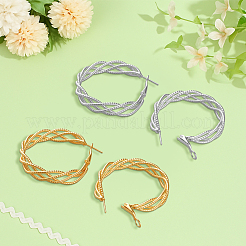 4 Pairs 2 Colors Iron Twist Hoop Earrings&nbsp;EJEW-HY0001-59