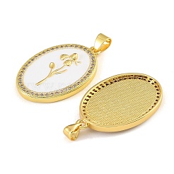 Brass Micro Pave Clear Cubic Zirconia Pendants&nbsp;CU-CBA9175-29G