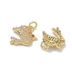 Brass Micro Pave Cubic Zirconia Pendants&nbsp;KK-K420-07G