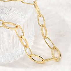 Brass Horse Eye Link Chain Necklaces&nbsp;NJEW-L013-09G