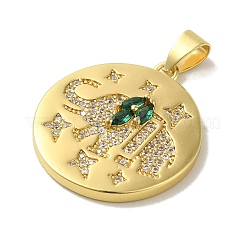 Brass Micro Pave Cubic Zirconia Pendants&nbsp;KK-Z042-26G-02
