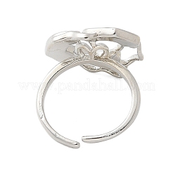 Flower Brass Shell Cuff Ring Settings&nbsp;KK-K297-01P