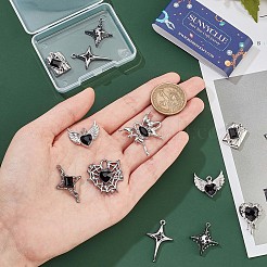 16Pcs 8 Style Rack Plating Alloy Glass Pendants&nbsp;FIND-SC0005-03