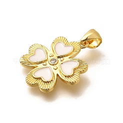 Rack Plating Brass Micro Pave Cubic Zirconia Enamel Pendants&nbsp;KK-L226-004G-02