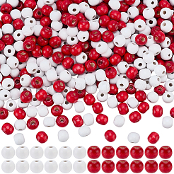 600Pcs 2 Colors Dyed Natural Wood Beads&nbsp;WOOD-SC0002-37A