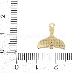 Brass & Synthetic Opal Whale Tail Connector Charms&nbsp;KK-I723-46G