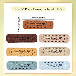 56Pcs 7 Colors PU Leather Label Tags&nbsp;DIY-CL0002-05