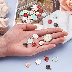 40Pcs 5 Colors Zinc Alloy Enamel Pendants&nbsp;ENAM-MP0001-03