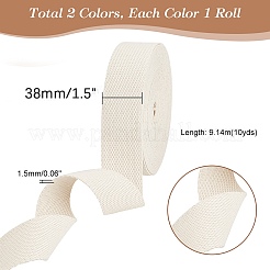 2Pcs 2 Colors 10 Yards Flat Cotton Ribbon&nbsp;OCOR-PH0002-56