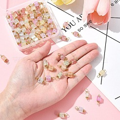 100Pcs Glass Connector Charms&nbsp;PALLOY-FZ00018