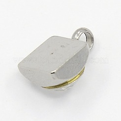 201 Stainless Steel Rhinestone Square Charm Pendants&nbsp;RB-M030-04J