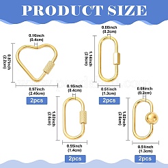 8Pcs 4 Styles 304 Stainless Steel Locking Carabiner&nbsp;STAS-FS0002-39
