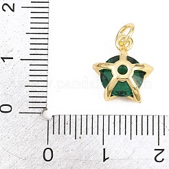Brass Micro Pave Cubic Zirconia Pendants&nbsp;KK-H273-12G