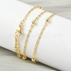 3.5MM Round Ball Brass Oval Link Chain Necklaces for Women&nbsp;NJEW-K271-18G