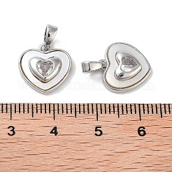 Brass Micro Pave Clear Cubic Zirconia Pendants&nbsp;KK-B102-23P