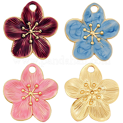 9Pcs 3 Colors 304 Stainless Steel Enamel Pendants&nbsp;STAS-BBC0009-29