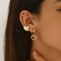 3 Pairs Stainless Steel Heart & Round Earring Sets&nbsp;UL3756